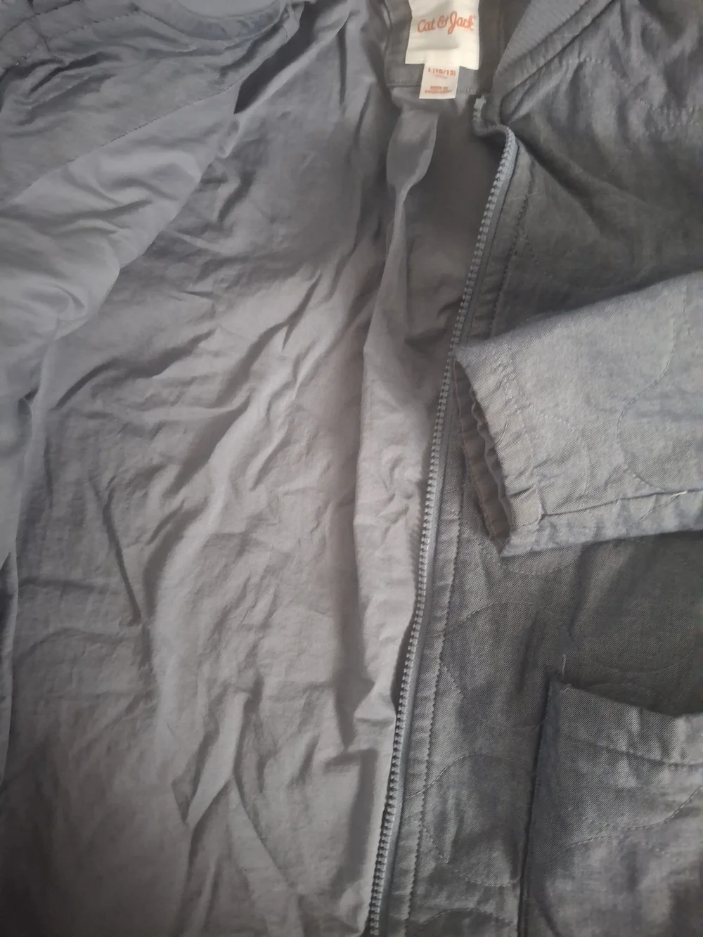 Cat & Jack Light Blue Quilted Kids Bomber Jacket